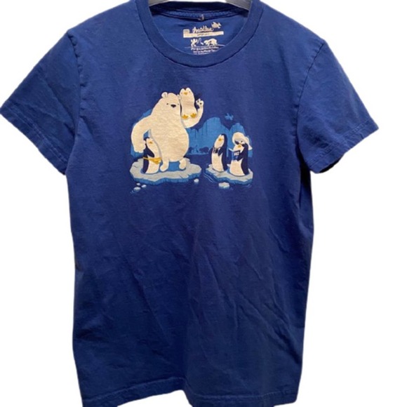 Threadless First Edition Penguins on Holiday - royal blue - women’s large - Picture 5 of 5